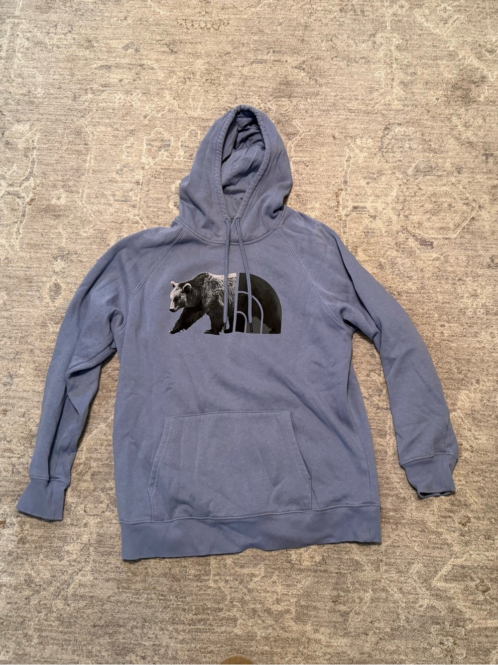 The North Face women’s Slate Blue Bear Logo Pullover Hoodie